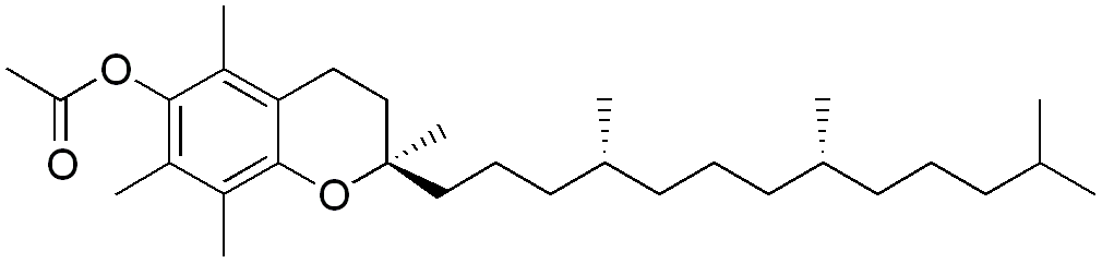 Chemical structure of  tocopheryl acetate